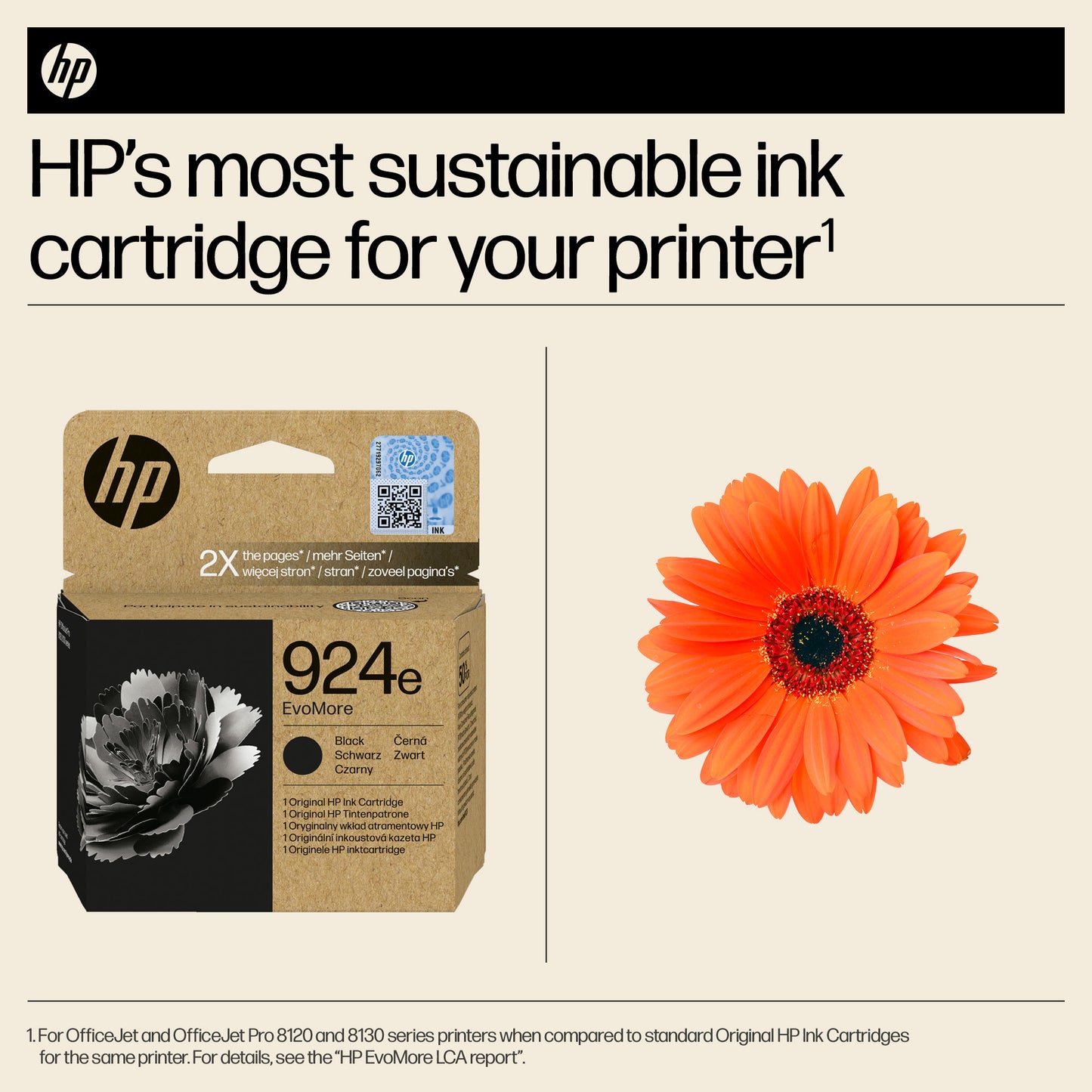 HP 4K0V0NE/924E Black Ink Cartridge (1K pages)