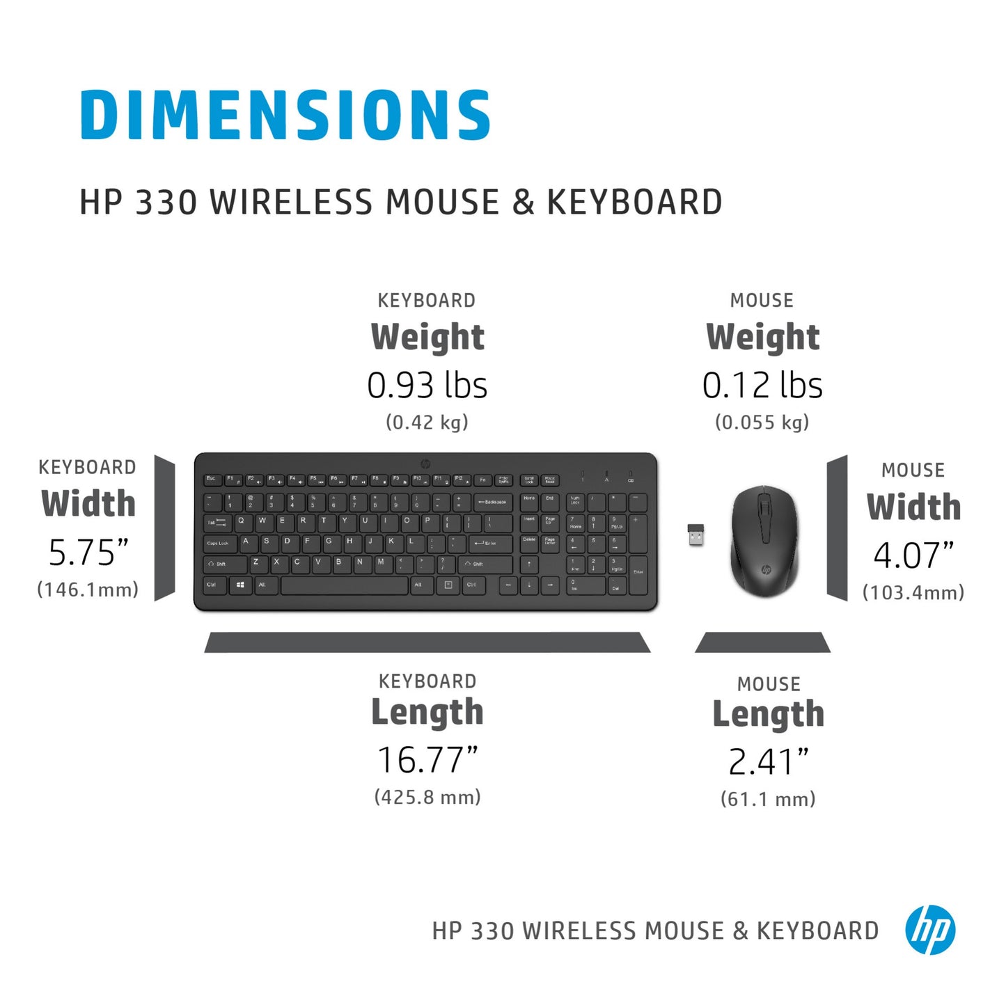 HP 330 Combination Wireless Keyboard & Mouse Combo