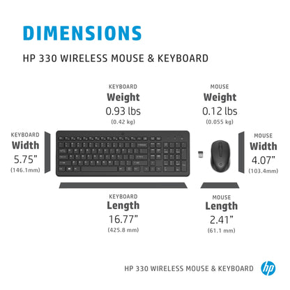HP 330 Combination Wireless Keyboard & Mouse Combo