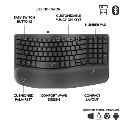 Logitech ERGO Wave Keys Wireless Keyboard