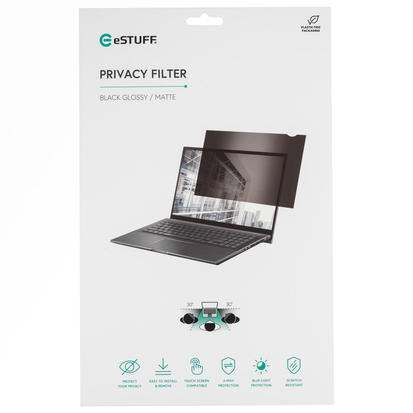 eSTUFF GLBB15345194 display privacy filter 39.6 cm (15.6") Laptop Frameless display Privacy Screen