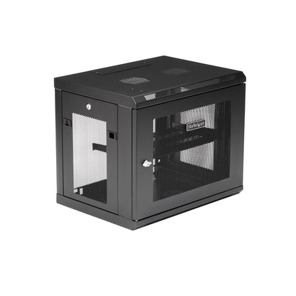 StarTech.com 2-Post 9U Wall Mount Network Cabinet with 1U Shelf, 19" Wall-Mounted Rack