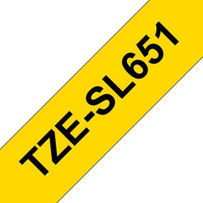 Brother TZE-SL651 DirectLabel black on yellow self-laminating 24mm x 8m for Brother Labels