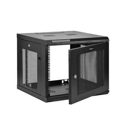 StarTech.com 4-Post 9U Wall Mount Network Cabinet with 1U Shelf, 19" Wall-Mounted Rack