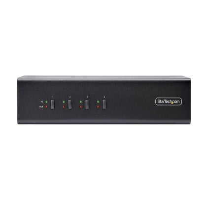 StarTech.com 4-Port Dual-Monitor DisplayPort KVM Switch, 4K 60Hz, 2x USB 5Gbps Hub