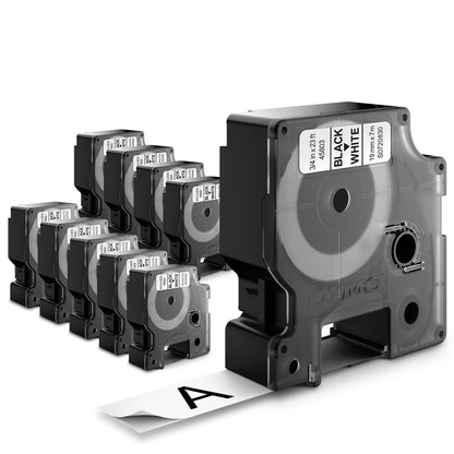 DYMO 2093098/D1 DirectLabel-etikettes black on white 19mm x 7m Pack=10 for Dymo D1 Labels