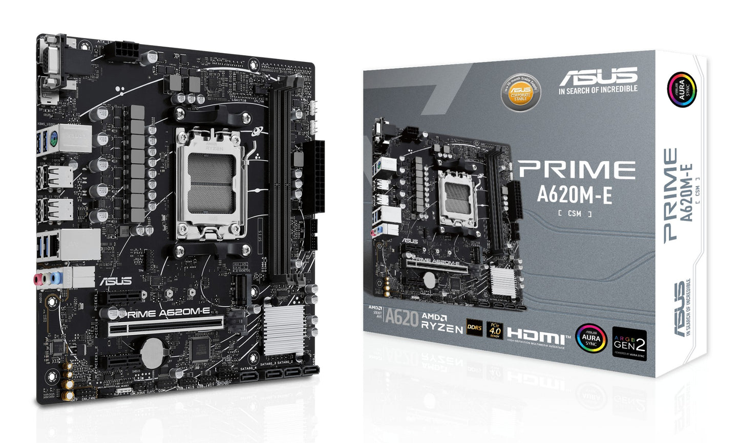 ASUS PRIME A620M-E-CSM AMD A620 Socket AM5 micro ATX Motherboard