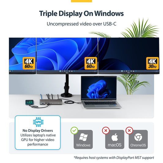 StarTech.com Displays USB-C Docking Station 100W