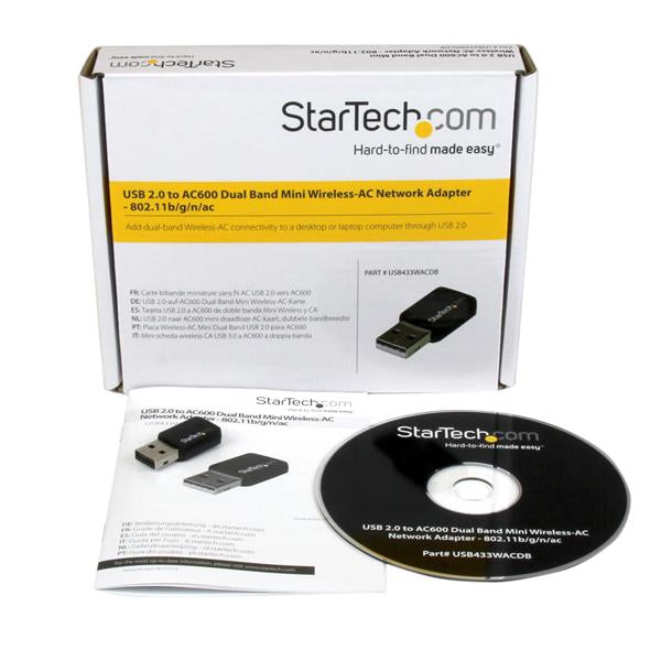 StarTech.com USB 2.0 AC600 Mini Dual Band Wireless-AC Network Adapter - 1T1R
