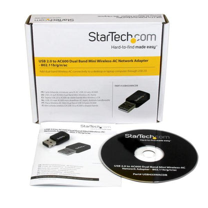 StarTech.com USB 2.0 AC600 Mini Dual Band Wireless-AC Network Adapter - 1T1R