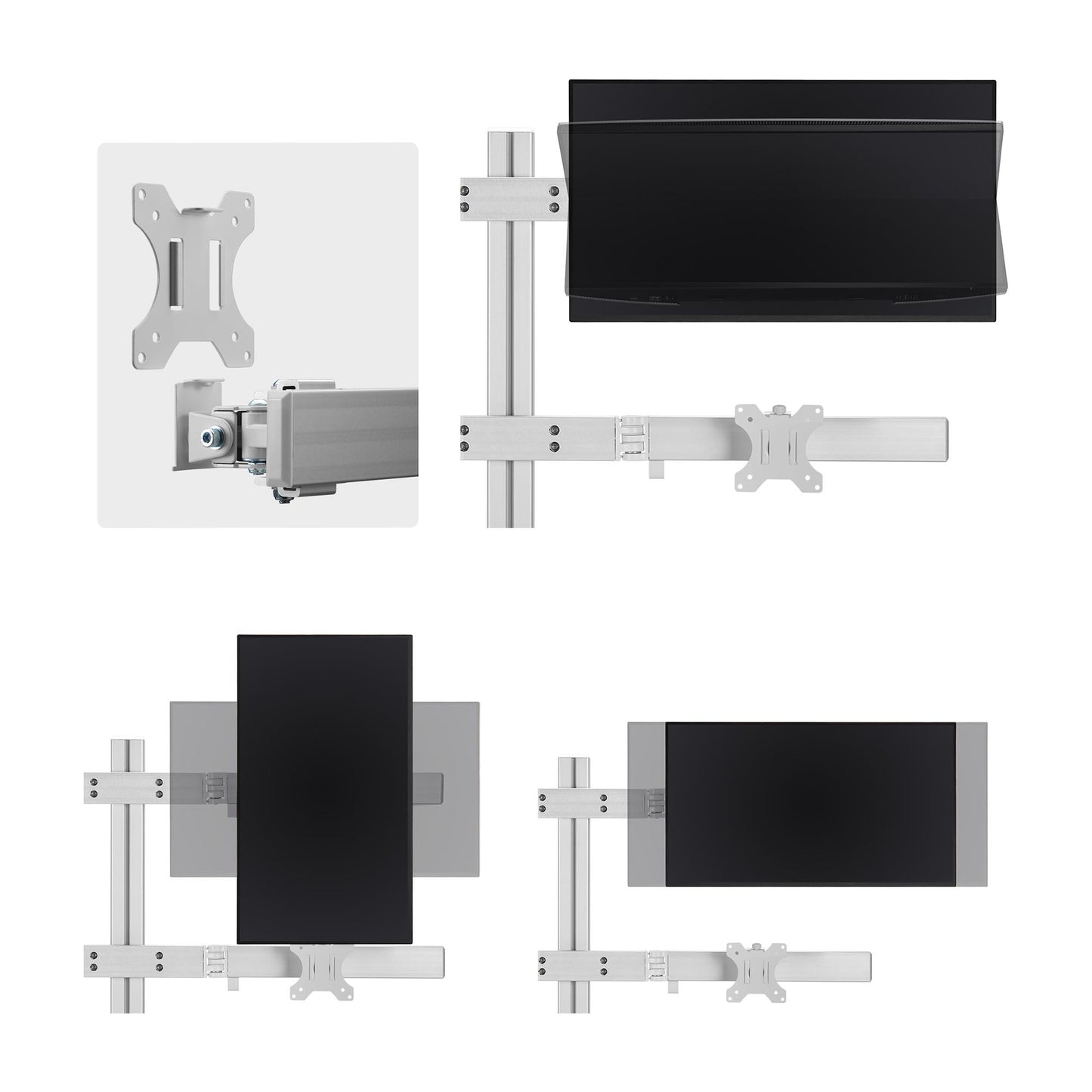 StarTech.com Six-Monitor Desk Mount with Crossbar, Up To 32-inch Computer Screens