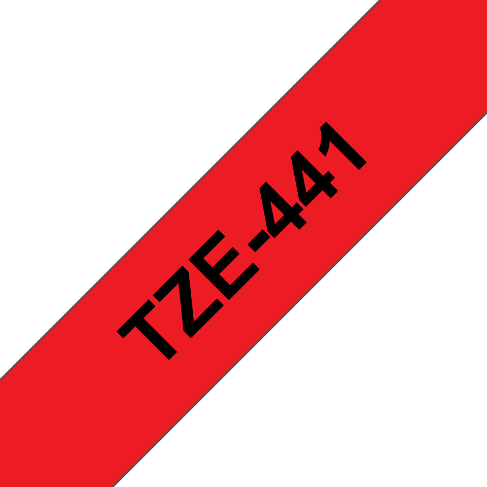 Brother TZE-441 DirectLabel black on red Laminat 18mm x 8m for Brother P-Touch TZ Labels
