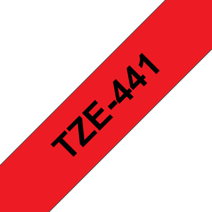 Brother TZE-441 DirectLabel black on red Laminat 18mm x 8m for Brother P-Touch TZ Labels