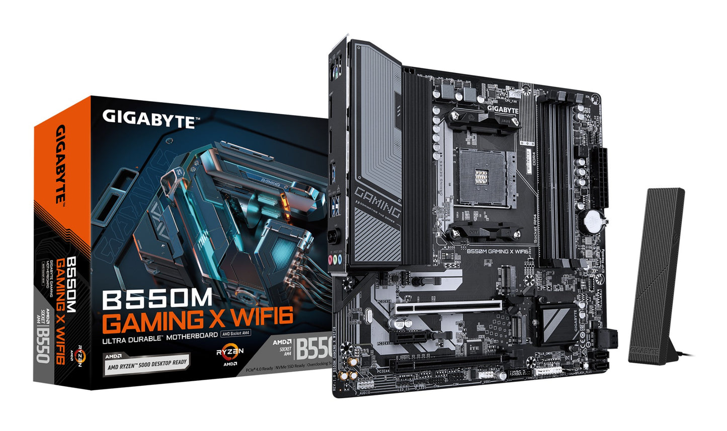Gigabyte B550M GAMING X WIFI6 Motherboard - AMD Ryzen 5000 CPUs, 5+3 Phases VRM, up