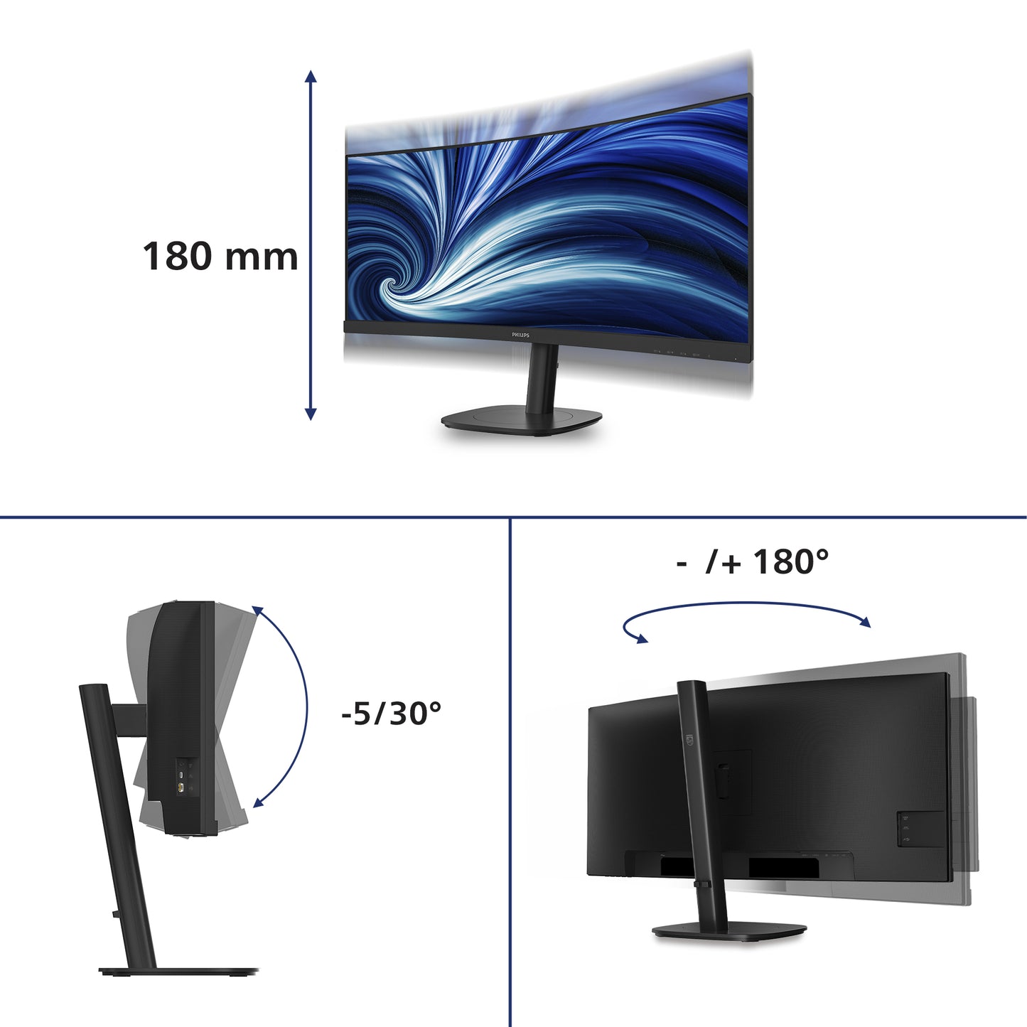 Philips 34B2N3500C/00 34" UWQHD VA 120Hz Curved Monitor