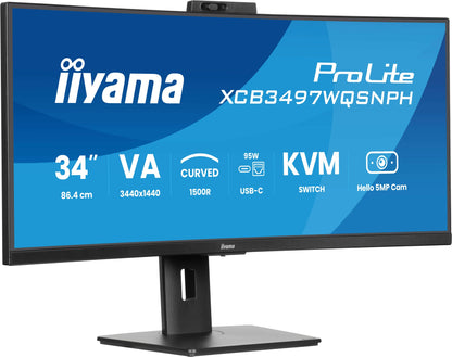 iiyama ProLite XCB3497WQSNPH-B1 34" UWQHD VA 120Hz Curved Monitor