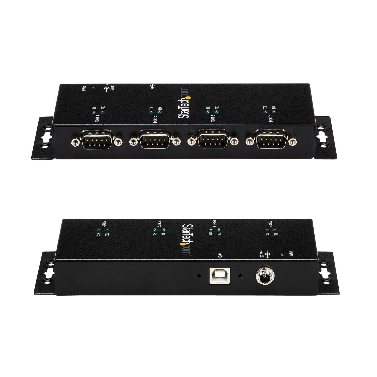 StarTech.com 4 Port USB to DB9 RS232 Serial Adapter Hub – Industrial DIN Rail and