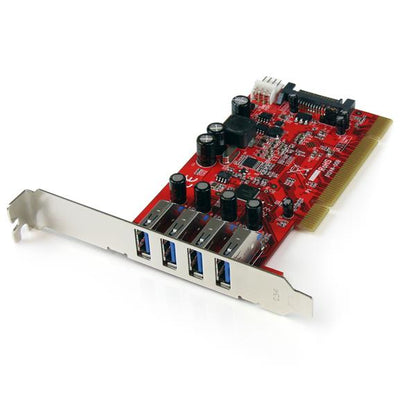 StarTech.com 4 Port PCI SuperSpeed USB 3.0 Adapter Card with SATA / SP4 Power Hub