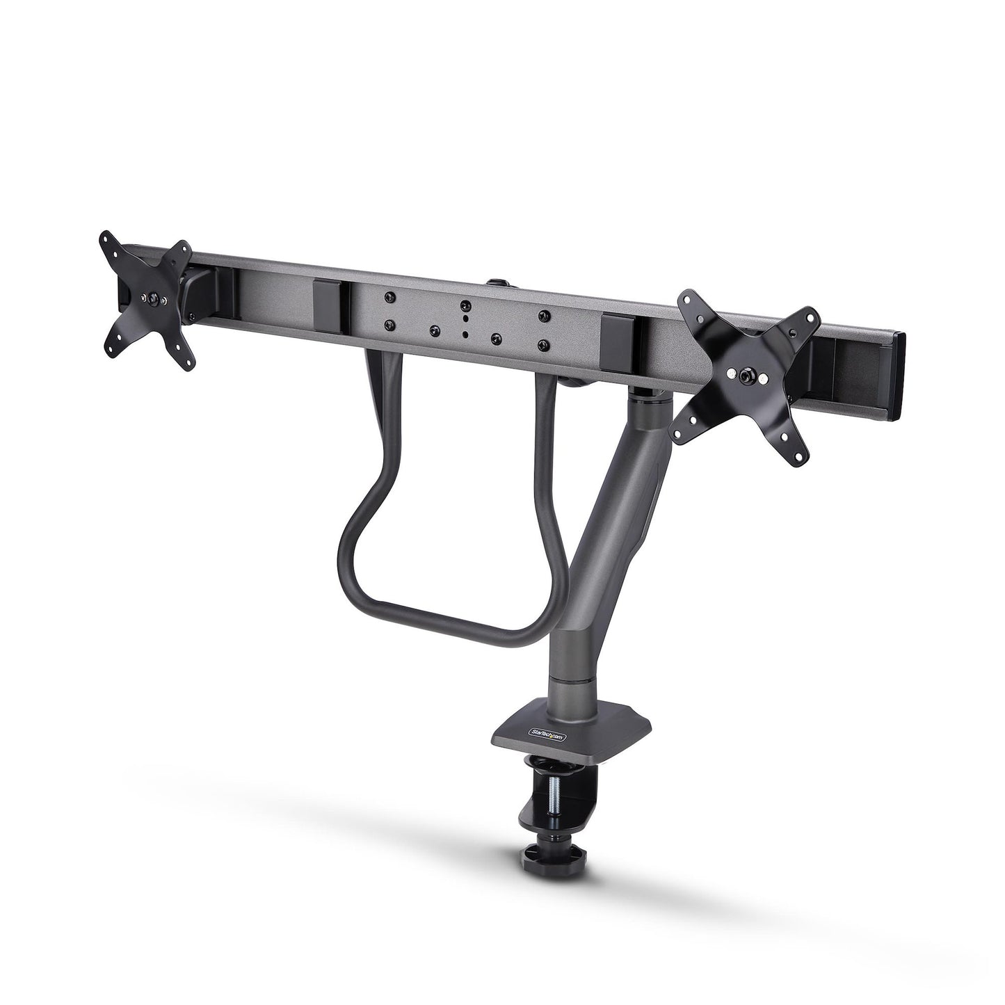 StarTech.com Desk Mount Dual Monitor Arm with Crossbar, Up To 27" Displays, VESA