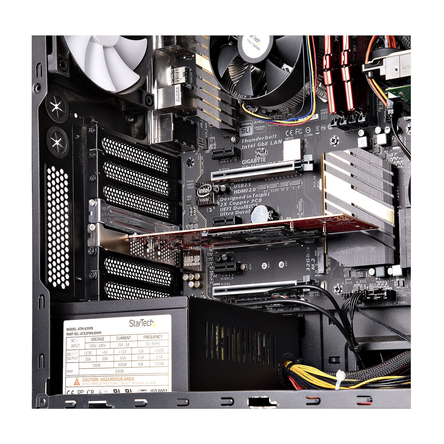 StarTech.com Dual M.2 PCIe SSD Adapter Card, PCIe x8 / x16 to Dual NVMe or AHCI M.2 Hub