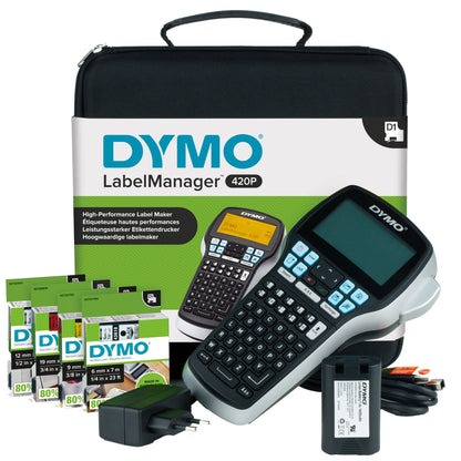 DYMO LabelManager 420P High Performance Rechargeable Portable Label Maker Kit | ABC Label Printer