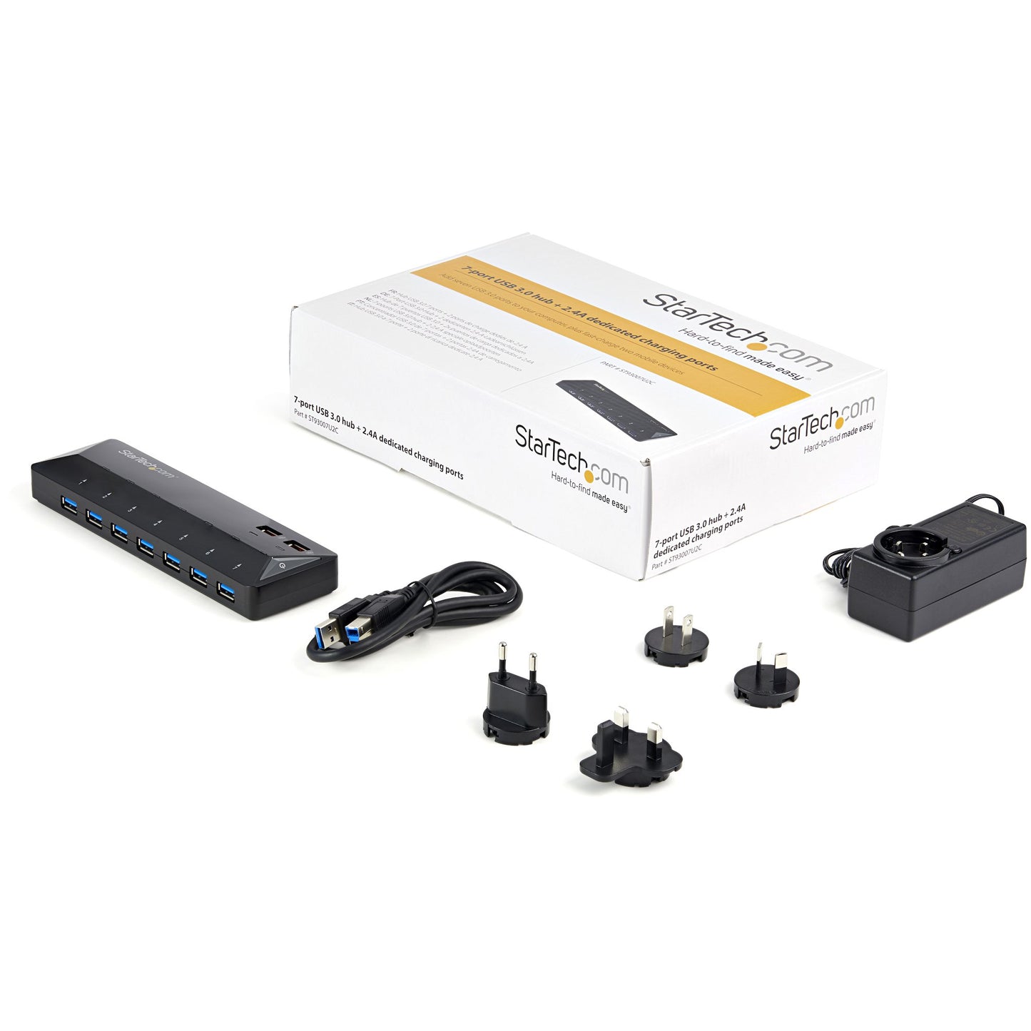 StarTech.com 7-Port USB 3.0 Hub (5Gbps) plus Dedicated Charging Ports - 2 x 2.4A