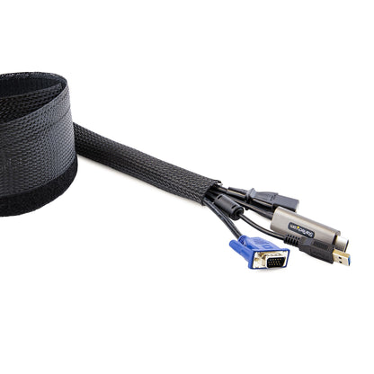 StarTech.com 10ft (3m) Cable Management Sleeve, Trimmable Heavy Duty Cable Wrap