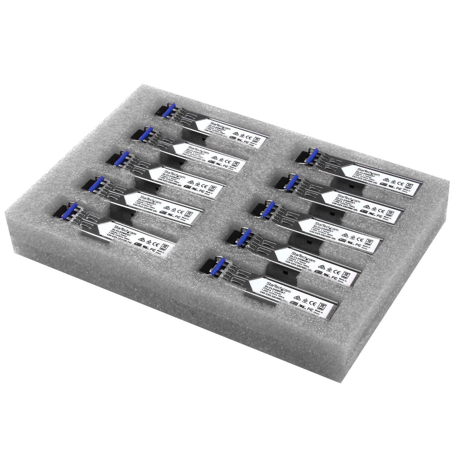 StarTech.com Cisco GLC-LH-SMD Compatible SFP Module (10 Pack) - 1000BASE-LX/LH - 1GbE Single Mode Fiber SMF Optic Transceiver - 1GE Gigabit Ethernet SFP - LC 10km - 1310nm - DDM Cisco Firepower, ASR920, IE2000 Networking