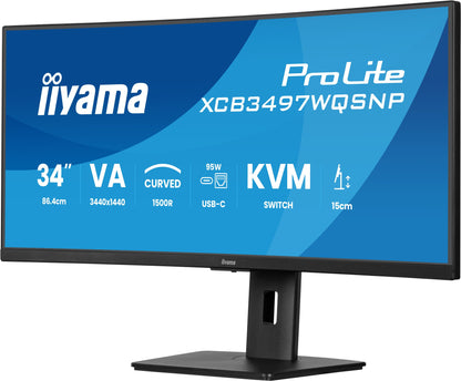 iiyama ProLite XCB3497WQSNP-B1 34" UWQHD VA 120Hz Curved Monitor