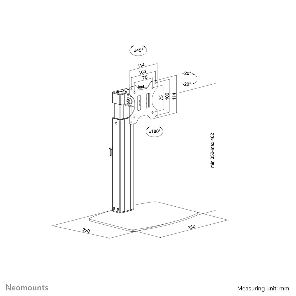 Neomounts FPMA-D865BLACK Monitor stand 10-32" - gas spring