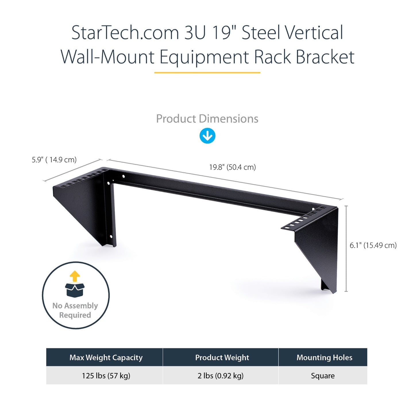 StarTech.com 3U 19” Wall Mount Vertical Rack Bracket, Wall Mount Patch Panel Bracket