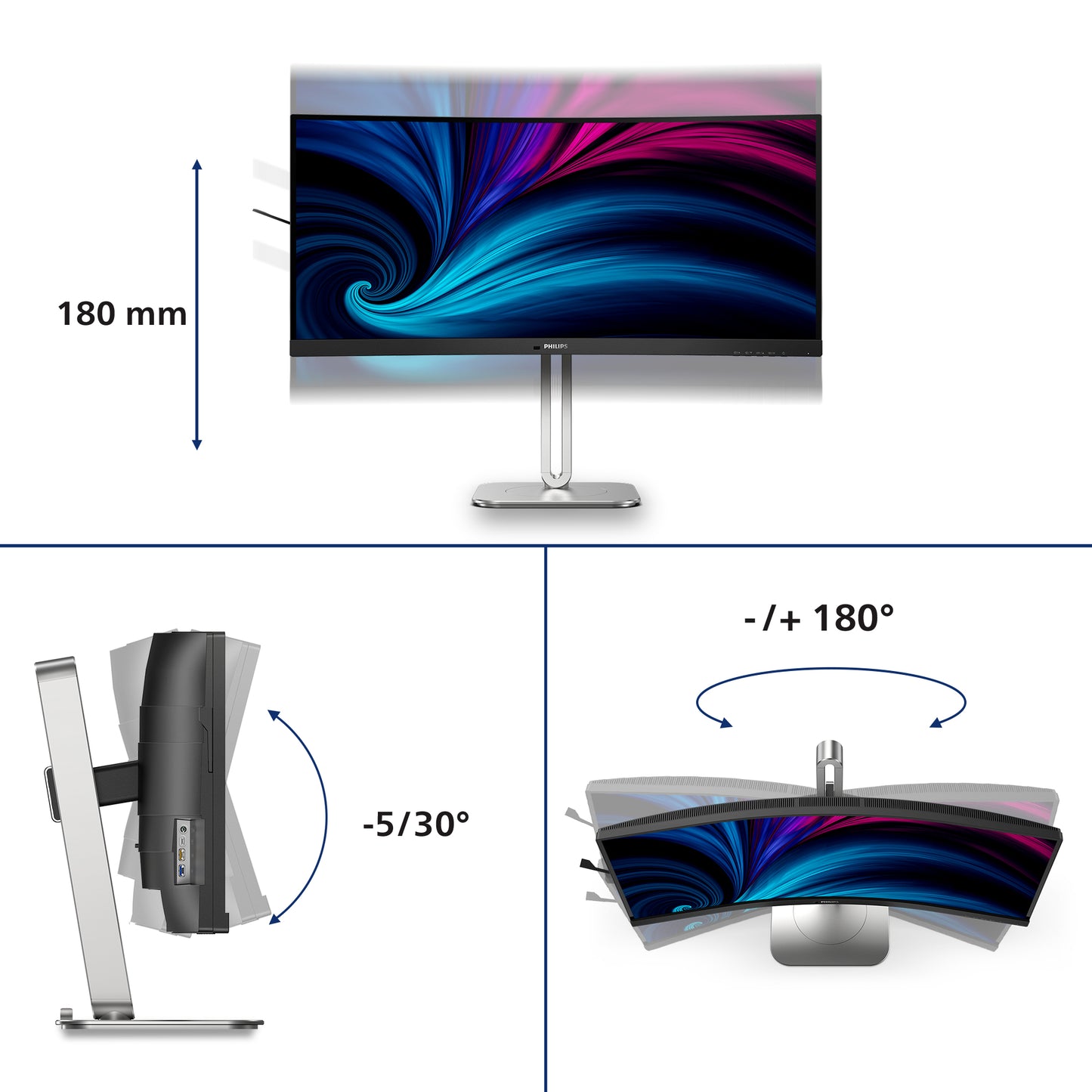 Philips 5000 series 34B2U5600C/00 34" UWQHD VA 120Hz Curved Monitor