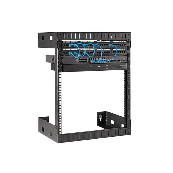 StarTech.com 2-Post 12U Heavy-Duty Wall-Mount Network Rack, 19" Open Frame Server