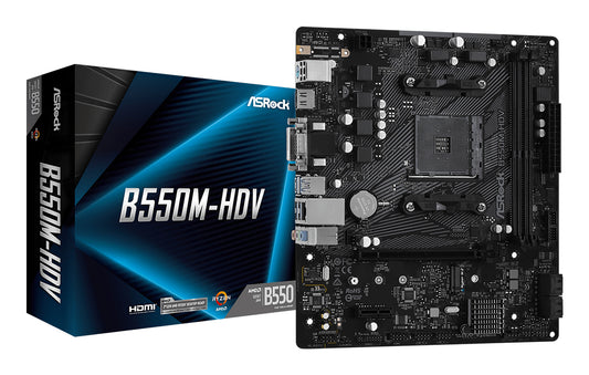 Asrock B550M-HDV AMD B550 Socket AM4 micro ATX Motherboard