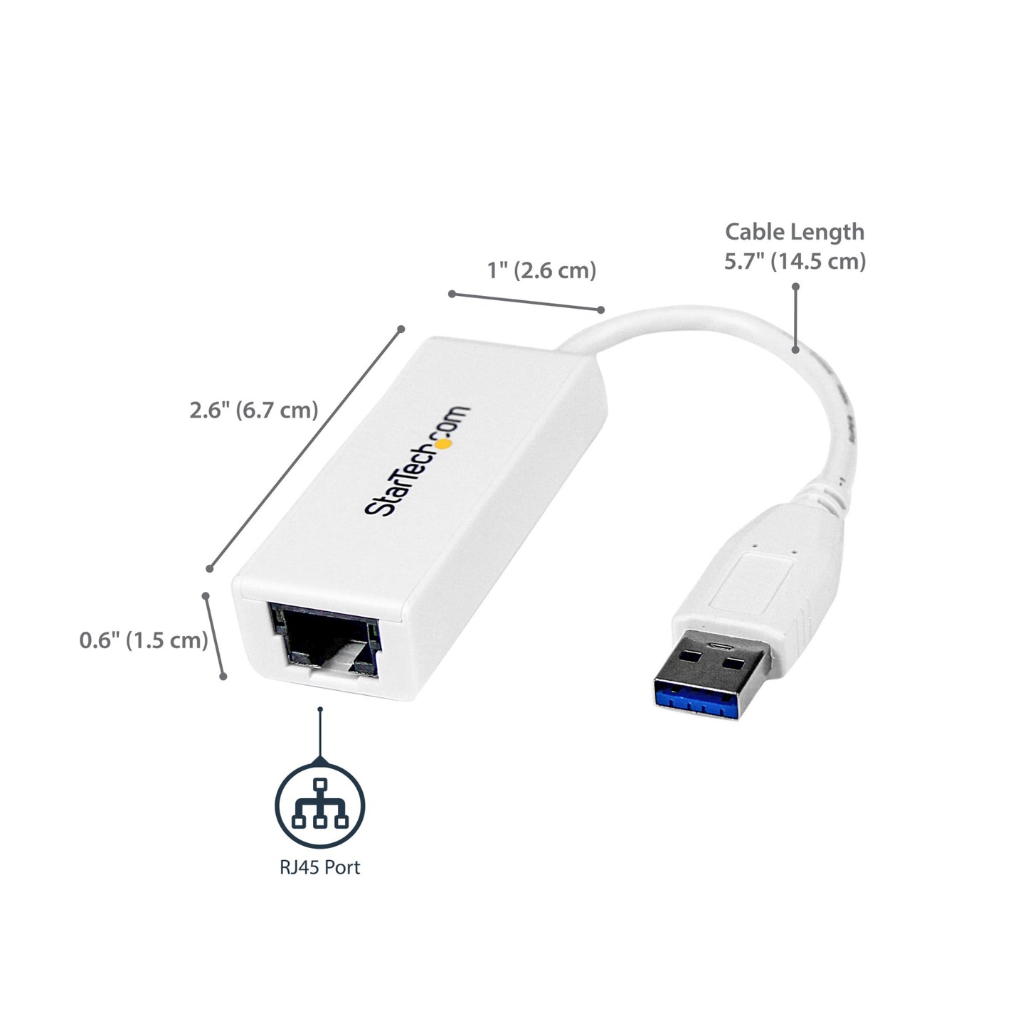 StarTech.com USB 3.0 to Gigabit Ethernet Network Adapter, 10/100/1000 Mbps, USB to