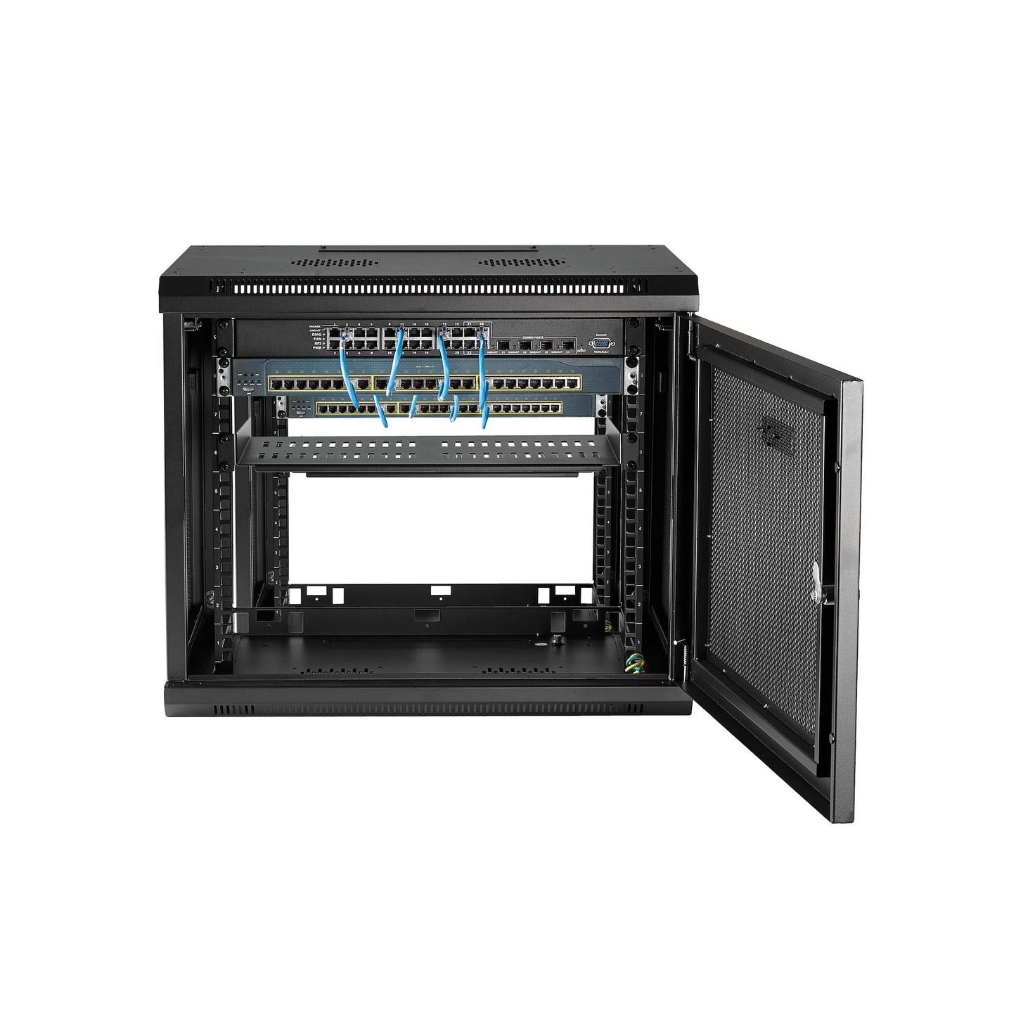 StarTech.com 2-Post 9U Wall Mount Network Cabinet with 1U Shelf, 19" Wall-Mounted Rack