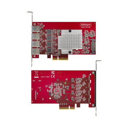 StarTech.com 4-Port USB-A PCIe Card, USB 3.2 10Gbps, PCI Express 3.0 Expansion Card Hub