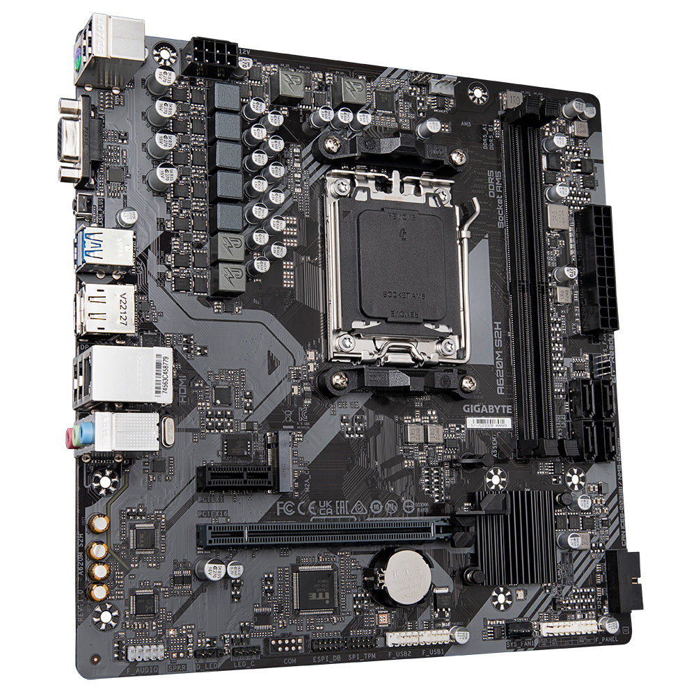 Gigabyte A620M S2H Motherboard - Supports AMD Ryzen 8000 CPUs, 5+2+2 Phases Digital