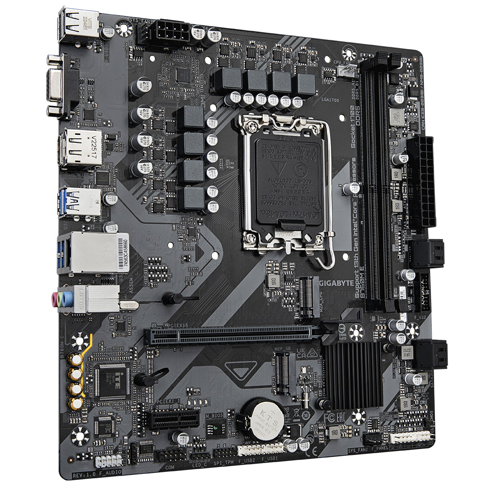 Gigabyte B760M E Motherboard - Supports 14th Gen. Intel Core CPUs, 6+1+1 phases VRM