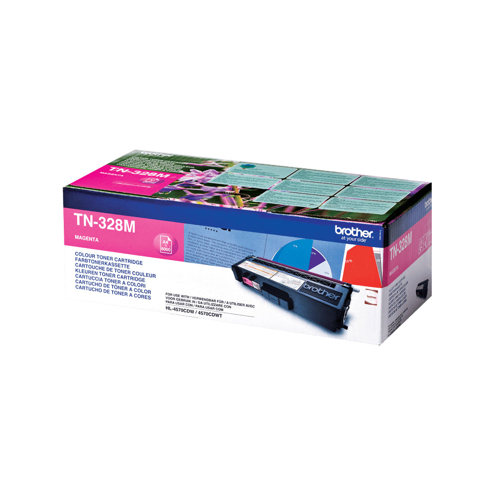 Brother TN-328M Magenta Toner Cartridge (6K pages, Brother HL-4570)