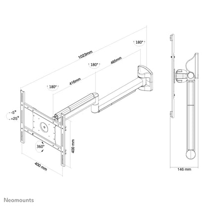 Neomounts FPMA-HAW050 Medical TV mount wall 10-40" - full motion