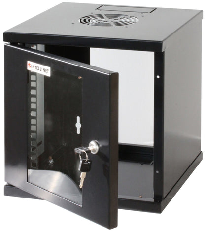 Intellinet 10" Network Cabinet - Wall Mount (Standard), 6U, 300mm Deep, Black Rack