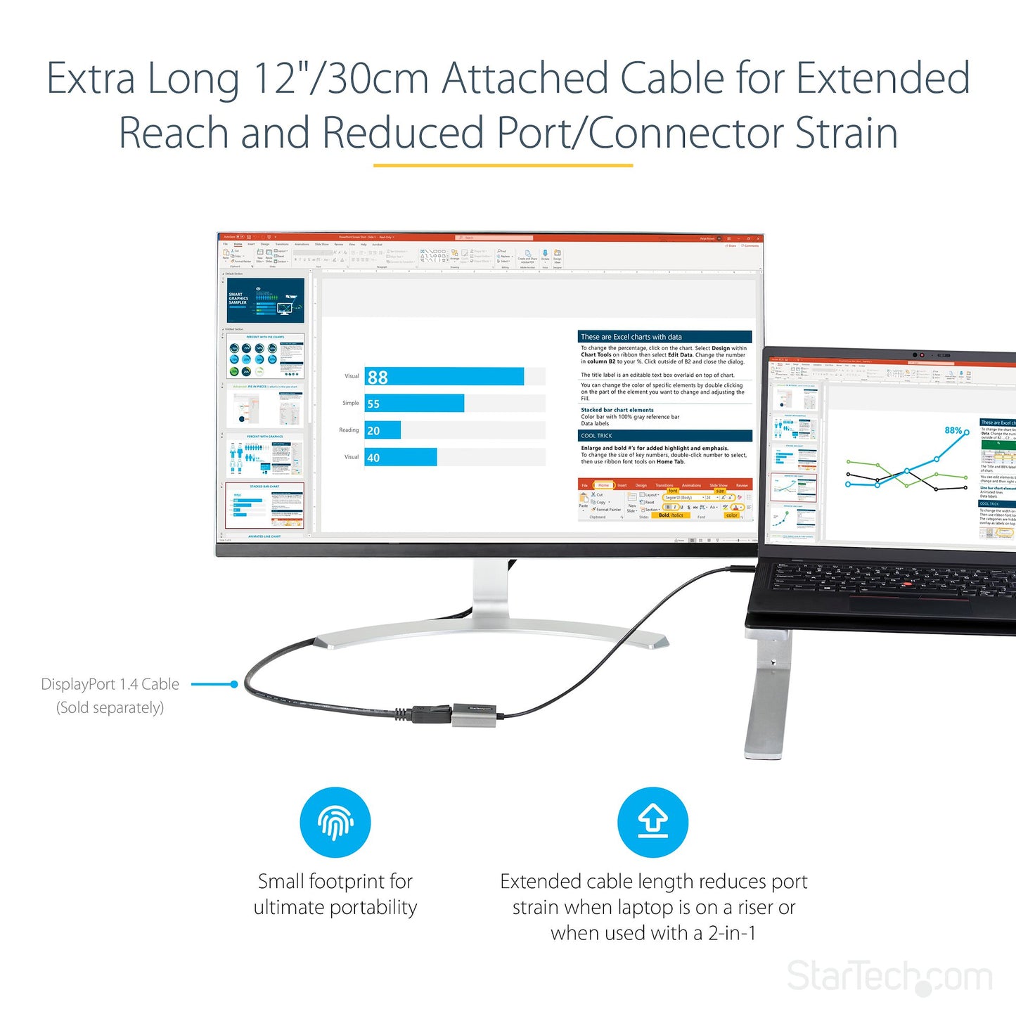StarTech.com USB C to DisplayPort Adapter - 8K/4K 60Hz USB-C to DisplayPort 1.4 Hub