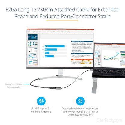 StarTech.com USB C to DisplayPort Adapter - 8K/4K 60Hz USB-C to DisplayPort 1.4 Hub