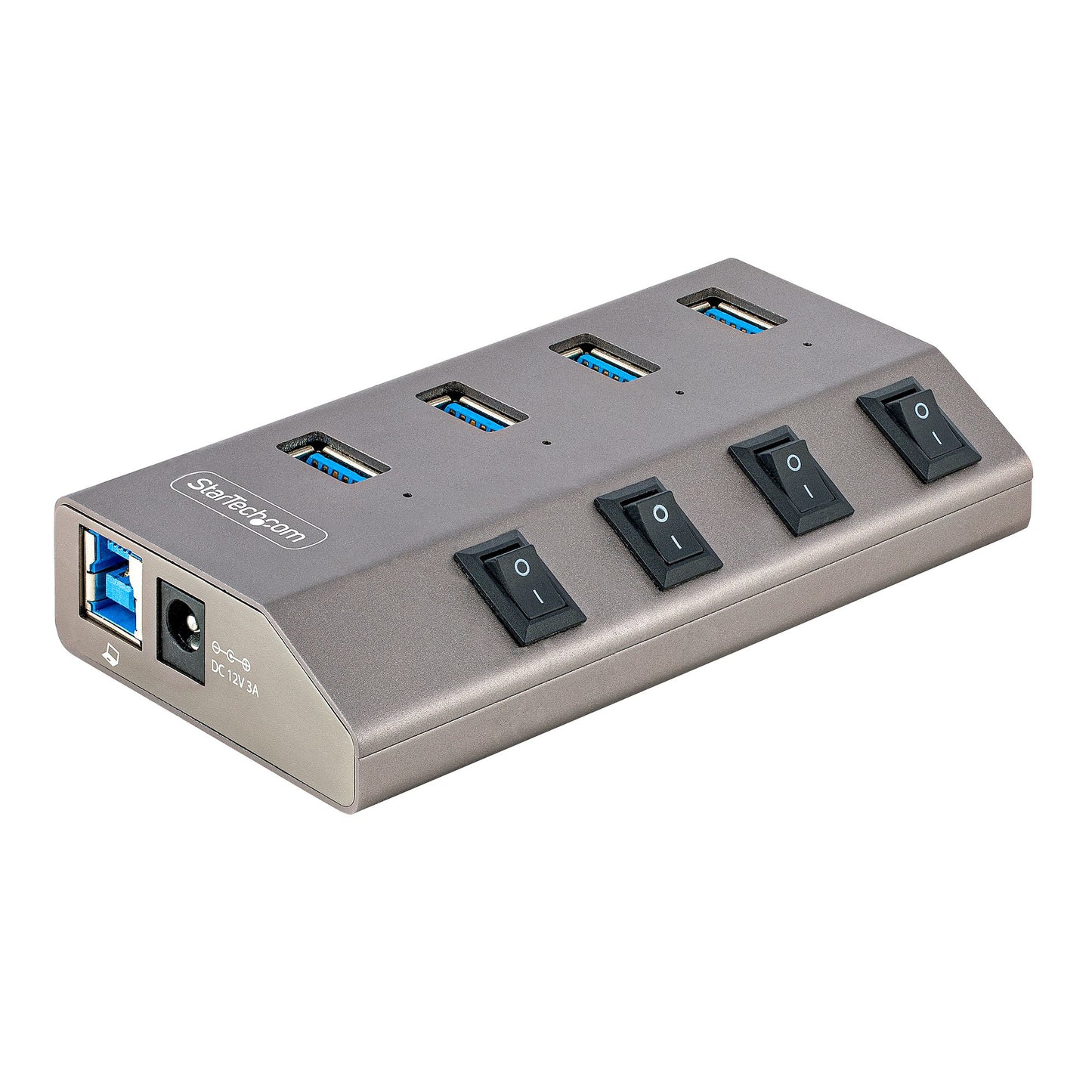 StarTech.com 4 Port Self-Powered USB C Hub with Individual On/Off Switches, USB 3.0