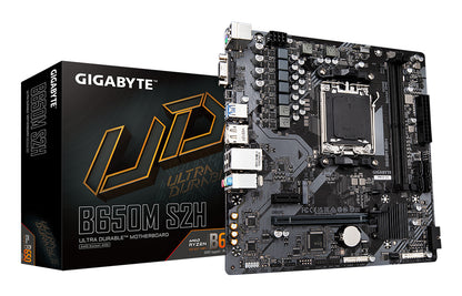 Gigabyte B650M S2H Motherboard - AMD Ryzen 9000 Series CPUs, 5+2+2 Phases VRM, up to
