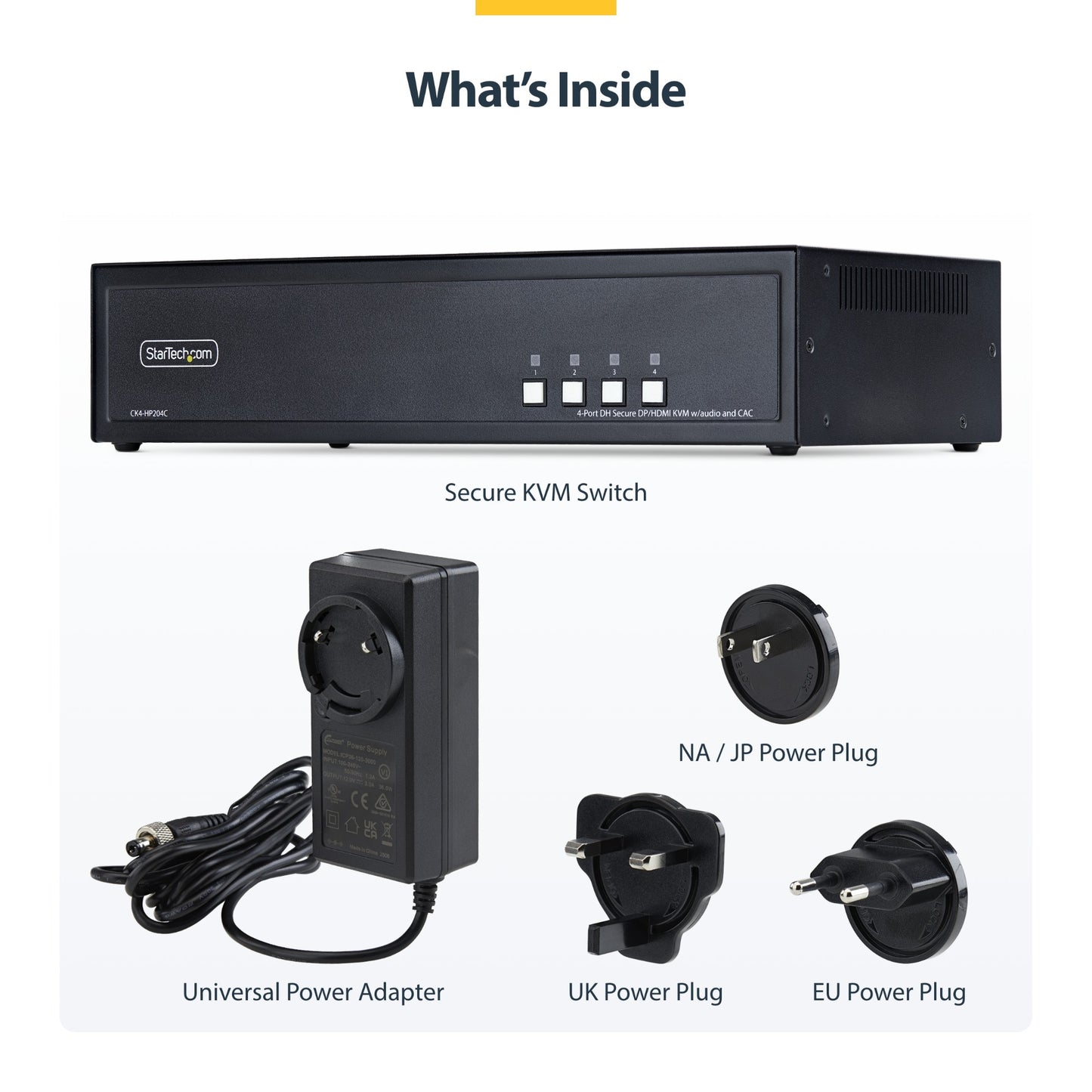 StarTech.com Secure 4-Port Dual-Monitor KVM Switch, HDMI or DisplayPort, 4K 60Hz
