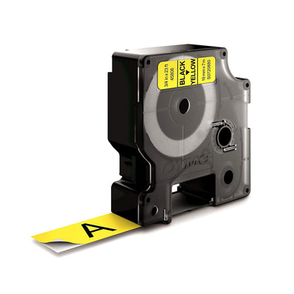 DYMO 45808/S0720880 DirectLabel-etikettes black on yellow 19mm x 7m for Dymo D1 Labels