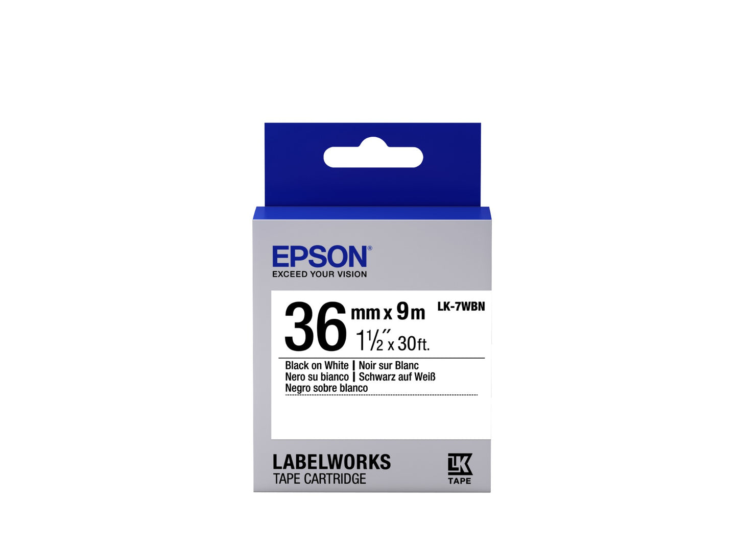 Epson C53S657006/LK-7WBN DirectLabel-etikettes black on white 36mm x 9m for Epson Labels
