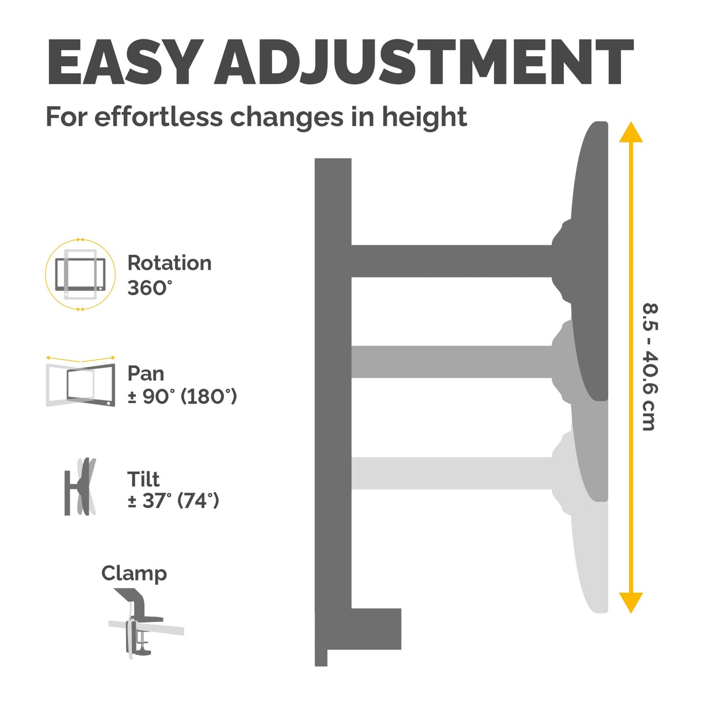 Fellowes Vista Dual Monitor Arm - Monitor Mount for 10KG 26 inch Screens - Ergonomic